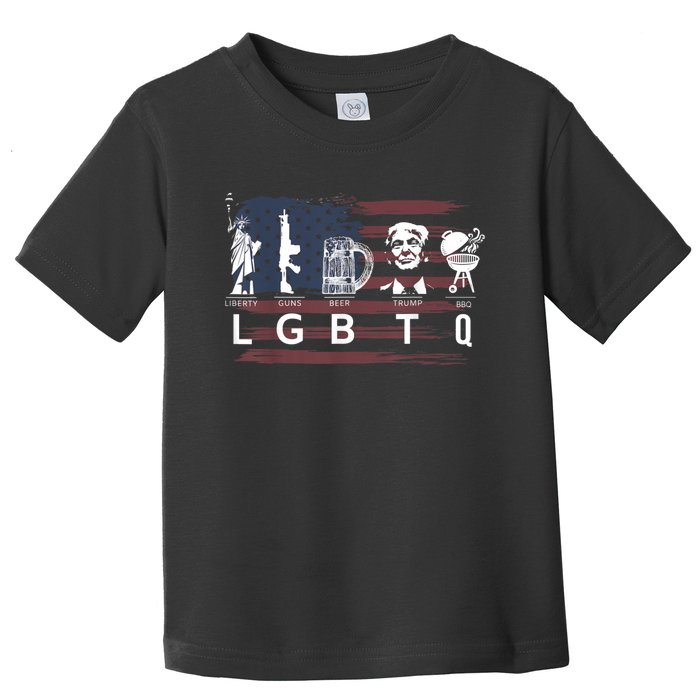 Liberty Guns Beer Trump BBQ Funny Costume LGBT Toddler T-Shirt