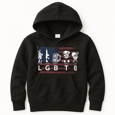 Liberty Guns Beer Trump BBQ Funny Costume LGBT Kids Hoodie
