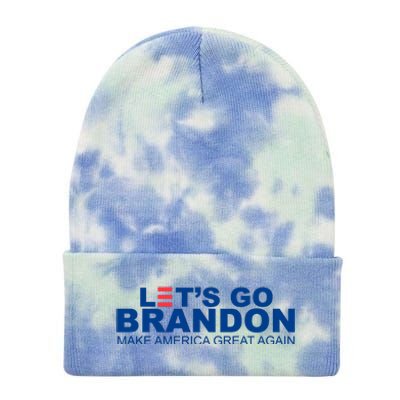 Let's Go Brandon Make America Great Again Tie Dye 12in Knit Beanie