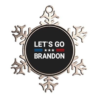 Lets Go Brandon Conservative US Flag Gift Metallic Star Ornament