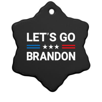 Lets Go Brandon Conservative US Flag Gift Ceramic Star Ornament