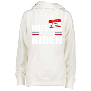 LetS Go Brandon Anti Joe Biden Chant Usa Impeach Joe Biden Great Gift Womens Funnel Neck Pullover Hood