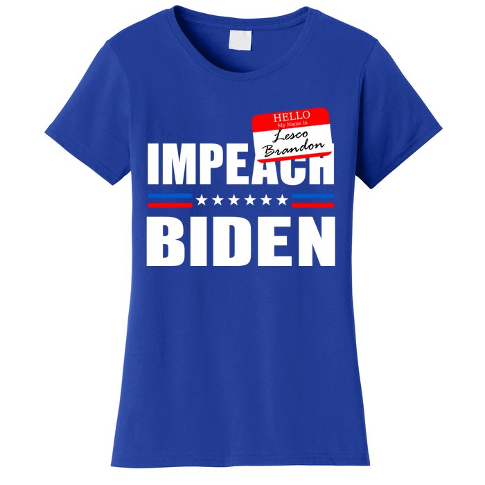 LetS Go Brandon Anti Joe Biden Chant Usa Impeach Joe Biden Great Gift Women's T-Shirt