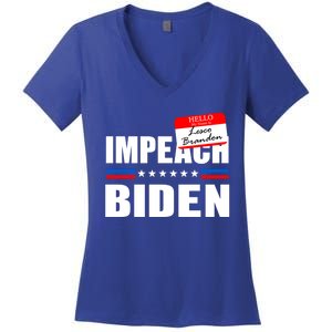 LetS Go Brandon Anti Joe Biden Chant Usa Impeach Joe Biden Great Gift Women's V-Neck T-Shirt