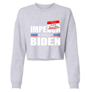 LetS Go Brandon Anti Joe Biden Chant Usa Impeach Joe Biden Great Gift Cropped Pullover Crew