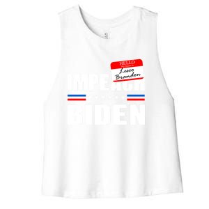 LetS Go Brandon Anti Joe Biden Chant Usa Impeach Joe Biden Great Gift Women's Racerback Cropped Tank