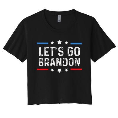 Lets Go Brandon Lets Go Brandon Funny Women's Crop Top Tee