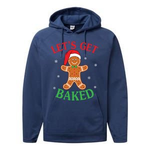 Let's Get Baked Gingerbread Christmas Cookie Baking Team Gift Performance Fleece Hoodie