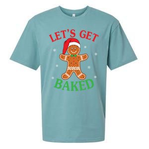 Let's Get Baked Gingerbread Christmas Cookie Baking Team Gift Sueded Cloud Jersey T-Shirt