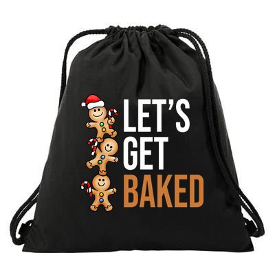 Let's Get Baked Gingerbread Cookies Drawstring Bag