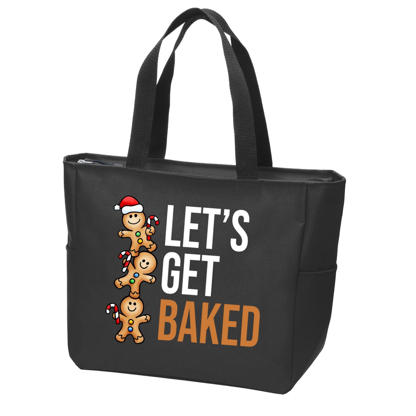 Let's Get Baked Gingerbread Cookies Zip Tote Bag