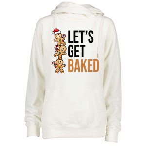 Let's Get Baked Gingerbread Cookies Womens Funnel Neck Pullover Hood