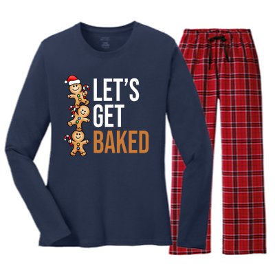 Let's Get Baked Gingerbread Cookies Women's Long Sleeve Flannel Pajama Set 