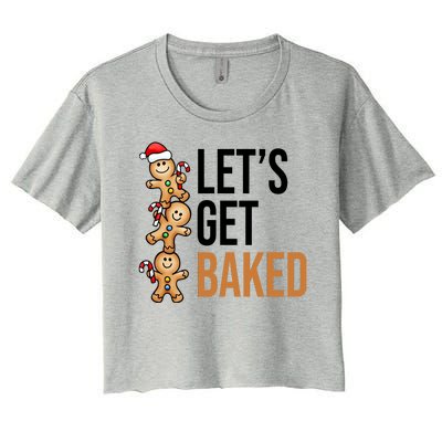 Let's Get Baked Gingerbread Cookies Women's Crop Top Tee