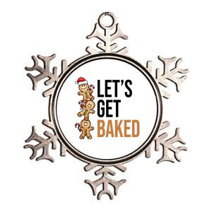 Let's Get Baked Gingerbread Cookies Metallic Star Ornament