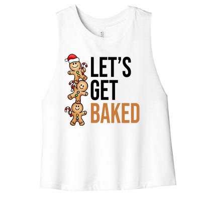 Let's Get Baked Gingerbread Cookies Women's Racerback Cropped Tank