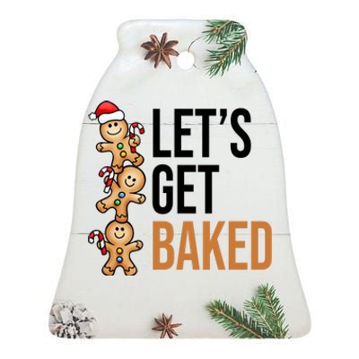 Let's Get Baked Gingerbread Cookies Ceramic Bell Ornament