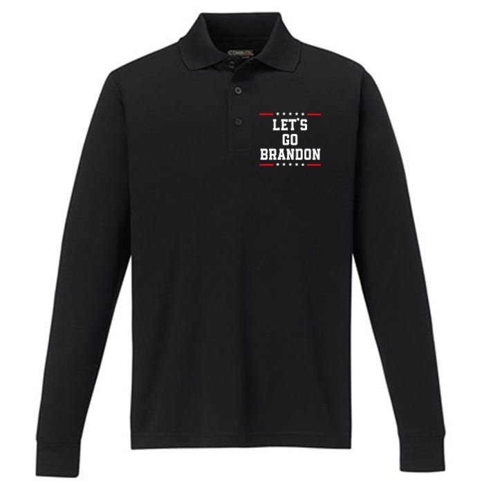 Lets Go Brandon Performance Long Sleeve Polo