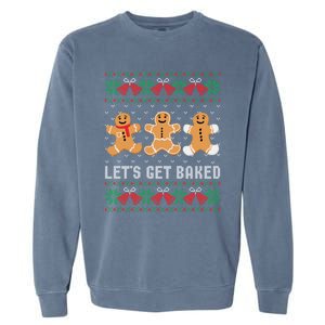 Lets Get Baked Ugly Chrismtas Christmas Bell Gift Garment-Dyed Sweatshirt