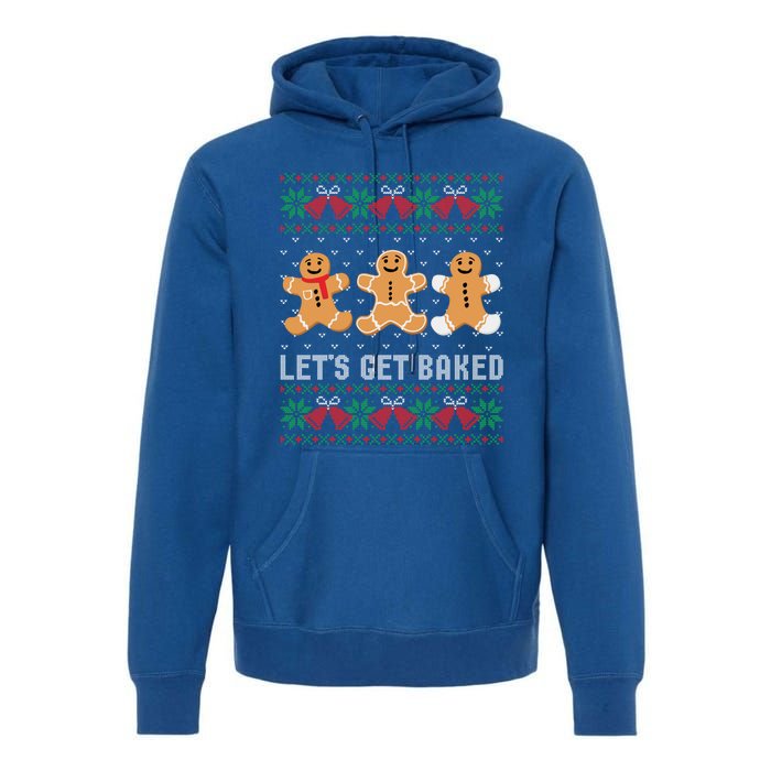 Lets Get Baked Ugly Chrismtas Christmas Bell Gift Premium Hoodie