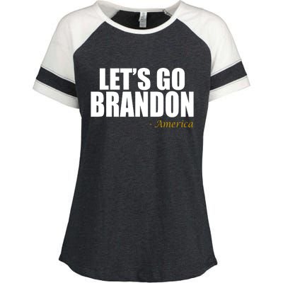 Let's Go Brandon, America Enza Ladies Jersey Colorblock Tee