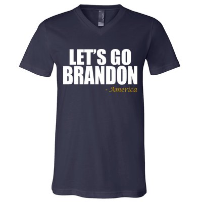 Let's Go Brandon, America V-Neck T-Shirt