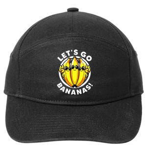 Lets Go Bananas Cute Yellow Banana Lover 7-Panel Snapback Hat