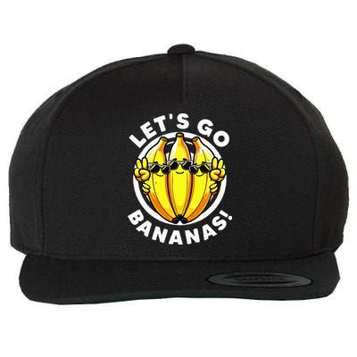 Lets Go Bananas Cute Yellow Banana Lover Wool Snapback Cap