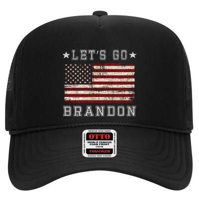 LetS Go Brandon Biden Chant Grunge Distressed American Flag Cute Gift Trucker Hat