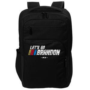 Let's Go Brandon Race Car Grunge Distressed Funny Gift Idea Impact Tech Backpack