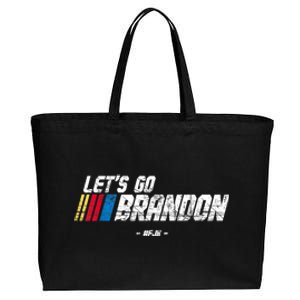 Let's Go Brandon Race Car Grunge Distressed Funny Gift Idea Cotton Canvas Jumbo Tote