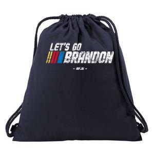 Let's Go Brandon Race Car Grunge Distressed Funny Gift Idea Drawstring Bag