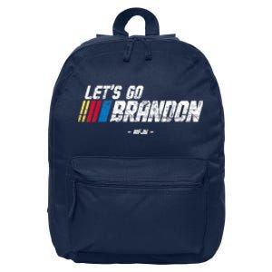 Let's Go Brandon Race Car Grunge Distressed Funny Gift Idea 16 in Basic Backpack