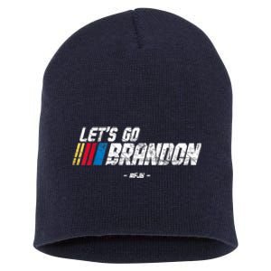 Let's Go Brandon Race Car Grunge Distressed Funny Gift Idea Short Acrylic Beanie