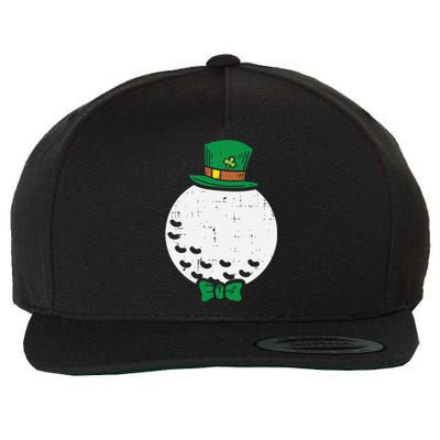 Leprechaun Golf Ball St Patricks Day Golfing Golfer Gift Wool Snapback Cap