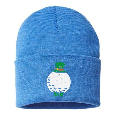 Leprechaun Golf Ball St Patricks Day Golfing Golfer Gift Sustainable Knit Beanie