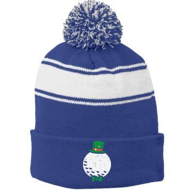 Leprechaun Golf Ball St Patricks Day Golfing Golfer Gift Stripe Pom Pom Beanie