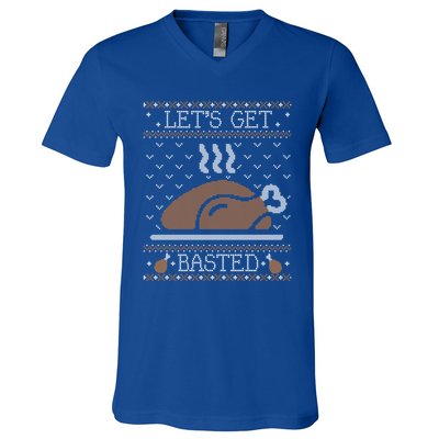 LetS Get Basted Thanksgiving Ugly Costume Happy Turkey Day Meaningful Gift V-Neck T-Shirt