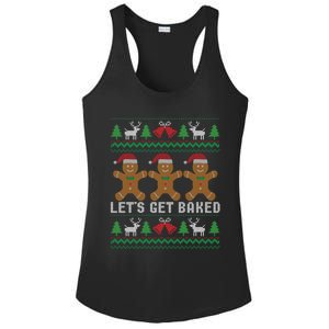 Lets Get Baked Ugly Christmas Santa Hat Gingerbread Gift Ladies PosiCharge Competitor Racerback Tank