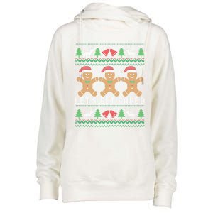 Lets Get Baked Ugly Christmas Santa Hat Gingerbread Gift Womens Funnel Neck Pullover Hood