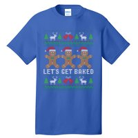 Lets Get Baked Ugly Christmas Santa Hat Gingerbread Gift Tall T-Shirt