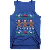 Lets Get Baked Ugly Christmas Santa Hat Gingerbread Gift Tank Top