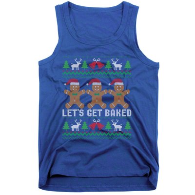 Lets Get Baked Ugly Christmas Santa Hat Gingerbread Gift Tank Top