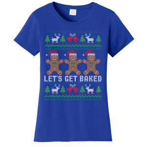 Lets Get Baked Ugly Christmas Santa Hat Gingerbread Gift Women's T-Shirt