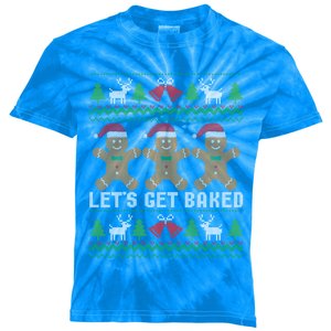 Lets Get Baked Ugly Christmas Santa Hat Gingerbread Gift Kids Tie-Dye T-Shirt