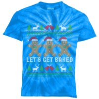 Lets Get Baked Ugly Christmas Santa Hat Gingerbread Gift Kids Tie-Dye T-Shirt