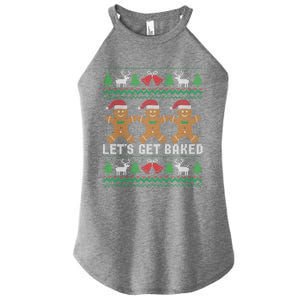 Lets Get Baked Ugly Christmas Santa Hat Gingerbread Gift Women's Perfect Tri Rocker Tank