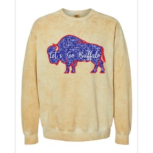 Lets Go Buffalo New York Buffalo Sports Fan Buffalo Colorblast Crewneck Sweatshirt