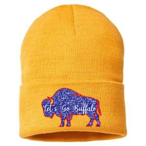 Lets Go Buffalo New York Buffalo Sports Fan Buffalo Sustainable Knit Beanie