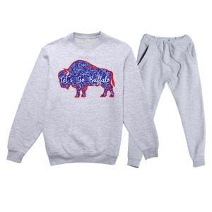 Lets Go Buffalo New York Buffalo Sports Fan Buffalo Premium Crewneck Sweatsuit Set